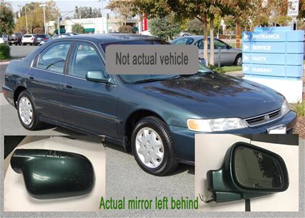 Green Honda Accord from hit-and-run scene